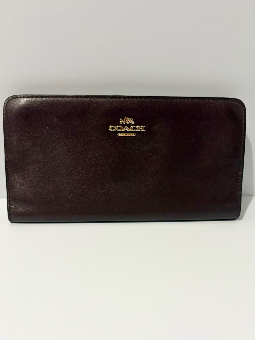 Coach Skinny Wallet in Oxblood (Dark Rich Brown/Burgandy)